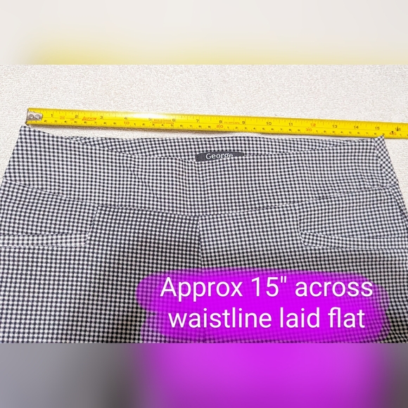 🎉George size 10 EUC pull on capri pants, black & white hounds tooth pattern - Picture 4 of 13